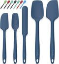 Coukre Silicone Spatula Set of 5,High Temperature Resistant, Food Grade Silicone, Dishwasher Safe, for Baking, Cooking (Pure Deep Blue)