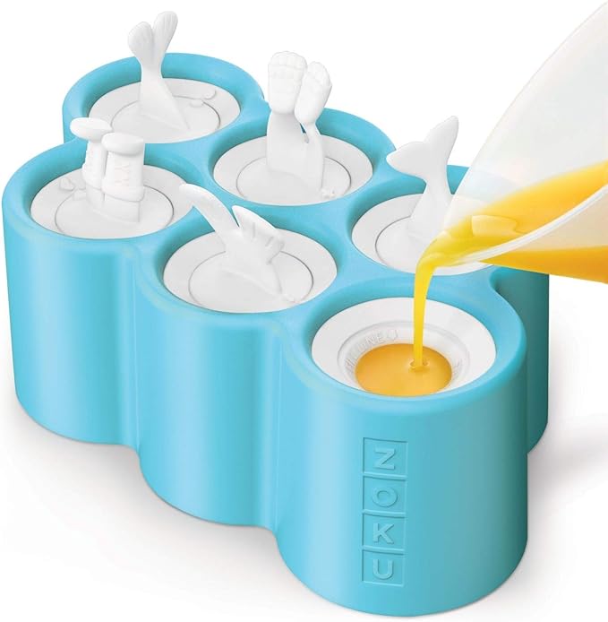Zoku Polar Pop Molds, 5 Different Explorer Friends and Polar Explorer-Shaped Popsicle Molds in One Tray, Easy-Release, BPA-Free