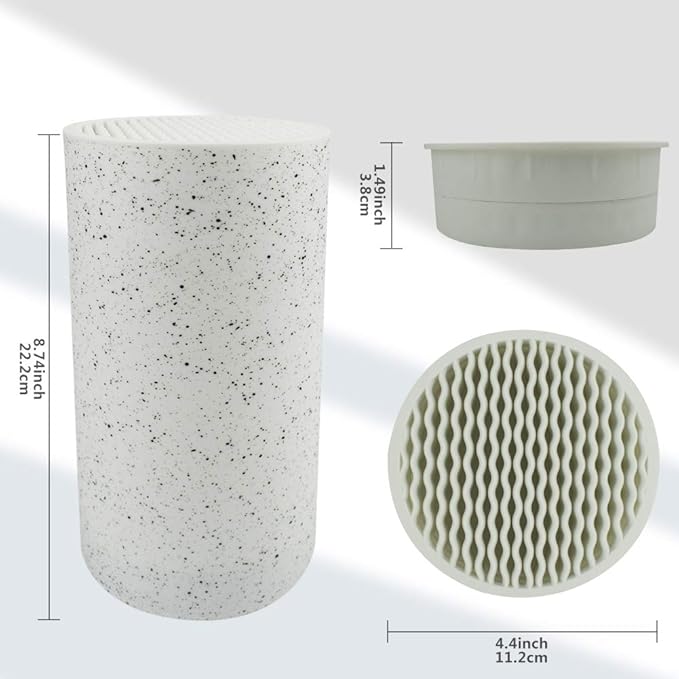 Universal Knife Block Holder, Toosbuc Round Knife Holder Without Knives,Safe & Detachable,Space Saver Knife Storage,Countertop Organizer for Kitchen (White Snowflake Dots)