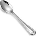 KEAWELL Pearl Edge 4-Piece Premium Spoon Set, 18/10 Stainless Steel, Fine Silverware Spoons with Refined Bead Design, Brightly Polished, Dishwasher Safe (Silver, 7.56" Dinner Spoons)