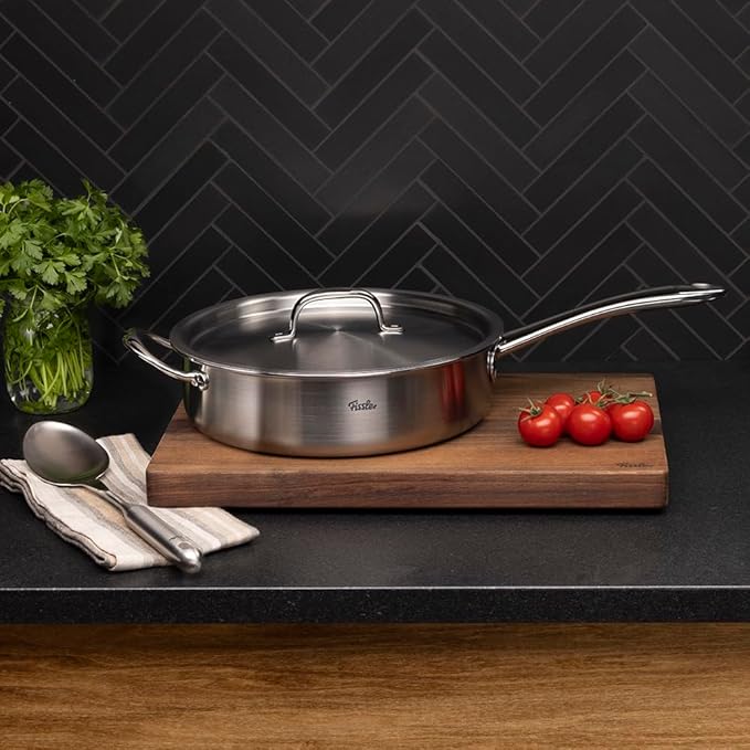 Fissler M5 Pro-Ply 5-ply Stainless Steel Sauté Pan with Metal Lid, 5 Quart