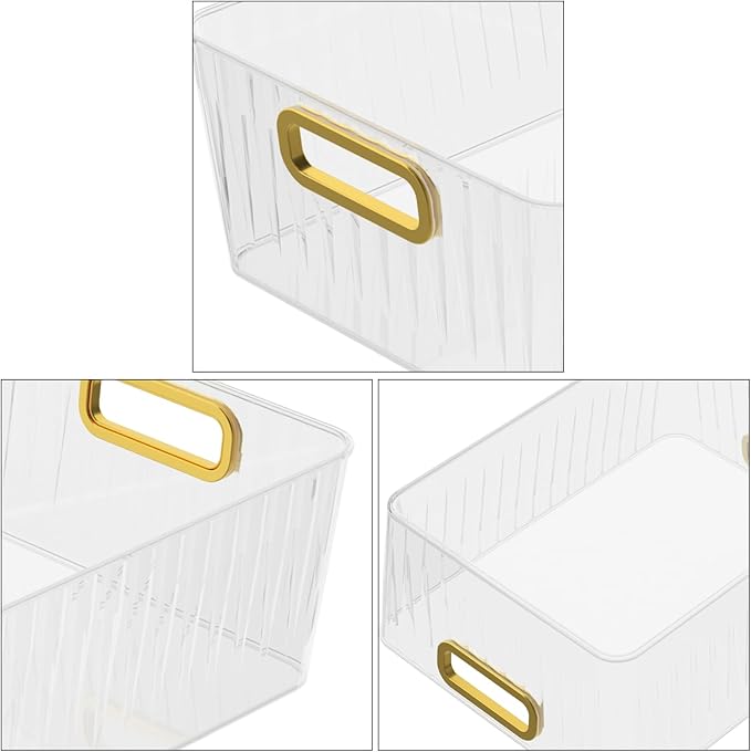 Kiddream 6 Packs Clear Fridge Organizer Bins, Plastic Pantry Organizers and Storage Bins