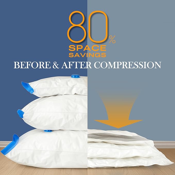 Vacuum Storage Bags for Clothing, 8 Pack Vacuum Seal Bags (4 Jumbo, 4 Large) for Clothes, Comforters, Blankets, Bedding, Space Saver Bag with Electric Pump (2025 Upgrade)