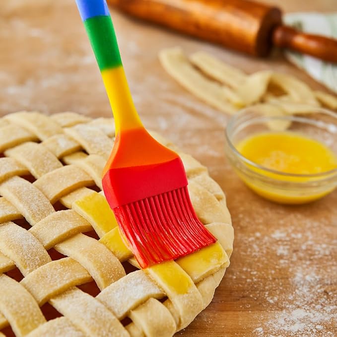 Cooking With Pride Non-Stick Pastry Brush, Heat-Safe Silicone With Iron Core, 8.5-Inch, Set of 2