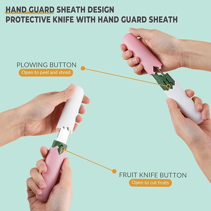 2 in 1 stainless steel Paring knife Peeler; fruit peeler; apple peeler; pear peeler, vegetable peeler, Kitchen Peeler (2, Pink White)