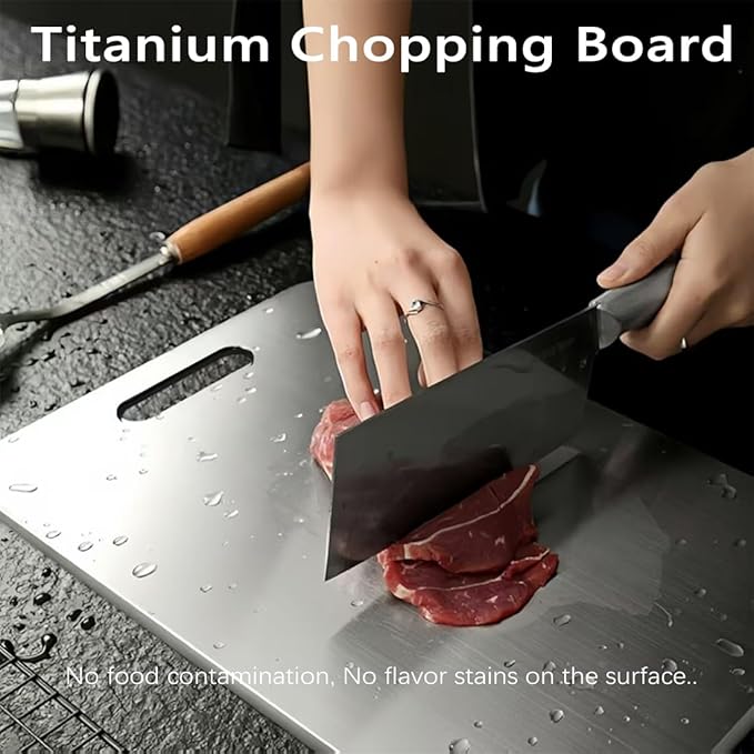 Titanium Cutting Board Set of 3,100% Pure Titanium Cutting Boards for Kitchen Double Sided,Hygiene Durable Dishwasher,Fruit & Vegetables （3P-S)