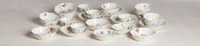 Lenox 6101836 Butterfly Meadow Fruit Bowl, white body, 1 Count (Pack of 1)