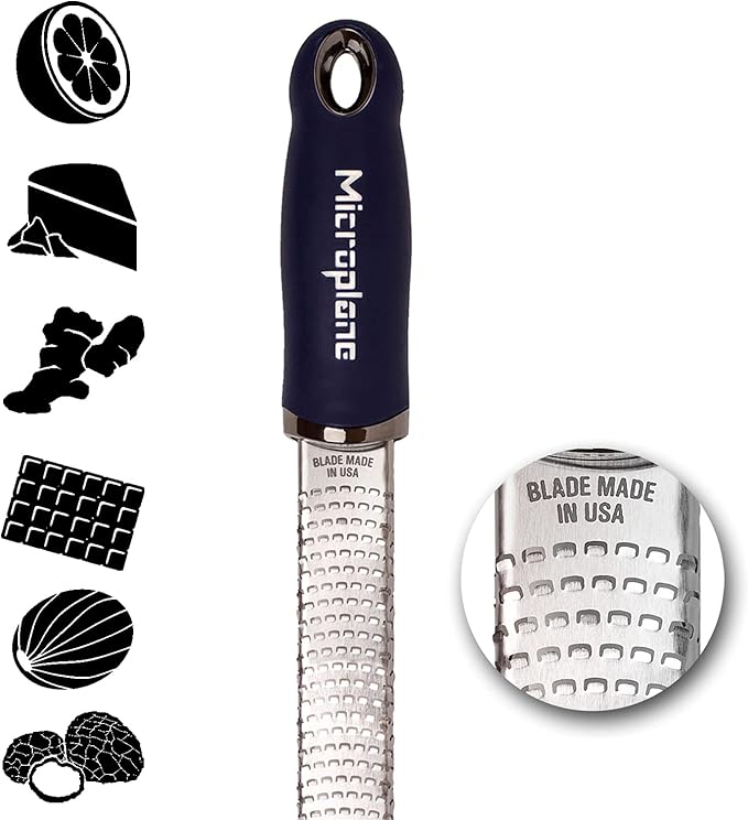 Microplane Premium Citrus Zester and Parmesan Grater (Dark Blue) - Blade Made in the USA