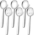 Extra Large Serving Spoons Set 11.7-Inch Serving Slotted Spoon x 3 Serving Spoon x 3, 18/8 Stainless Steel Big Serving Utensil for Buffet, Parties, Catering - Dishwasher Safe(6-Pack, Silver)