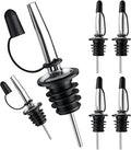 Pafusen 6 Pack Liquor Bottle Pourers, Liquor Pour Spout for Liquor Bottles, Stainless Steel Olive oil Dispenser Spout, Alcohol Pourer Spouts Dust Caps Covers Fixed, Sliver