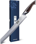 HOSHANHO Bread Knife 10 inch, Japanese High Carbon Stainless Steel Serrated Bread Knives, Professional Bread Cutting Knife for Homemade Bread