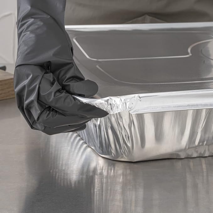Restaurantware-LIDS ONLY: 25 Foil Pan Lids, Fits Full Size Steam Table Lid, Oven-Ready Tray Lids, Freezable, Silver Aluminum Disposable Turkey Pan Covers, Pans Sold Separately
