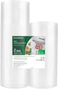 Bonsenkitchen Vacuum Food Sealer Rolls Bags, 8" x 50' & 11" x 50' Commercial Grade BPA Free Bag Rolls, Durable Customized Size Food Vac Bags for Storage and Sous Vide Cooking VB3212