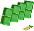 4-Piece Green Silicone Freezer Molds & Trays, Silicone Tray Dividers for Medium/Small Harvest Right Trays, Ideal for Freeze Drying Food Storage