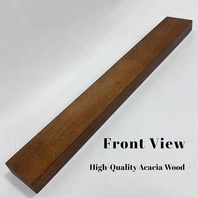 Magnetic Knife and Tool Holder | 1500 Gauss Heavy-Duty Magnet Holds 6 lbs | 16" Detachable Acacia Wood & Steel | for Kitchen Knives, Garage Tools | No-Drill Adhesive or Screw Mount