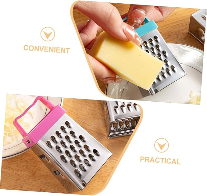 PRETYZOOM 12pcs Mini Cheese Grater Box Stainless Steel Handheld Fruit Vegetable Slicer Easy to Use and Clean Multi-functional Kitchen Tool