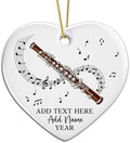 Personalized Oboist Christmas Ceramic Ornament 2025, Custom Text Name & Year Oboe Ornament Gift for Student Friend, Oboe Teacher Christmas Tree Ornaments, Musical Instruments Xmas Decorations