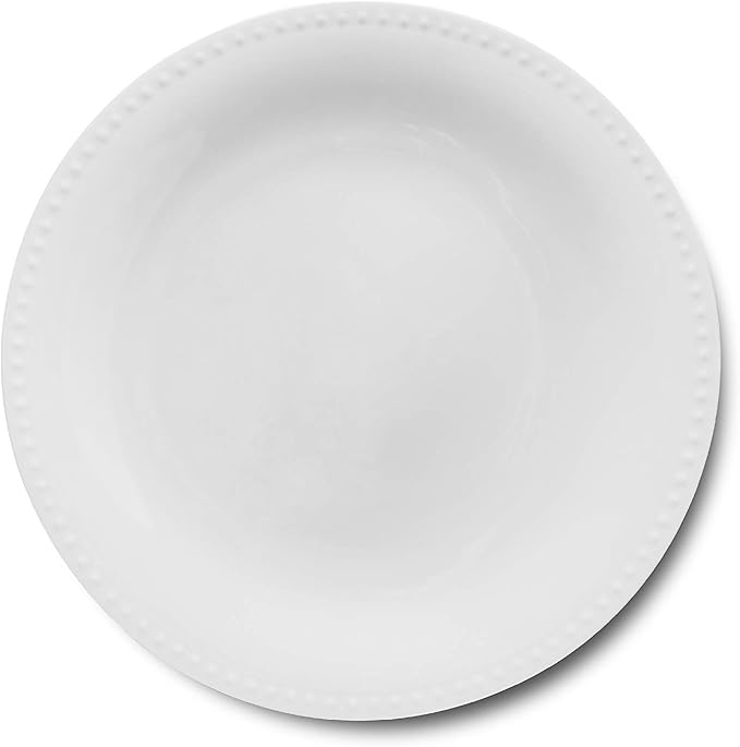 Stone lain Bone China Pinpoint Embossed 32 Piece Dinnerware Set, White