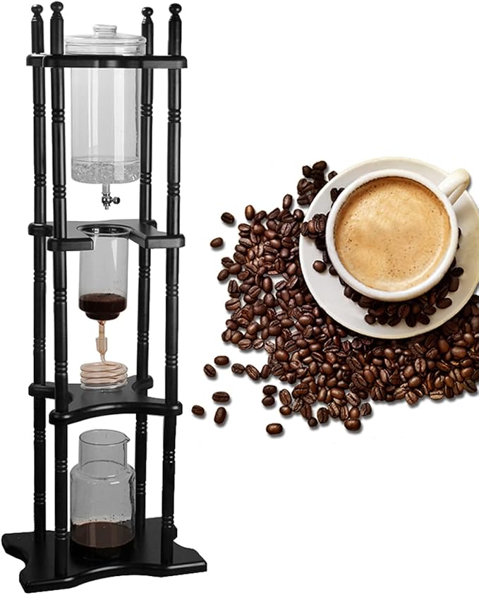 Cold Drip Coffee Maker, 2000ml Large Capacity Glass Dutch Coffee Dripper Ice Drip Coffee Tower w/Stable Base for Commercial Office