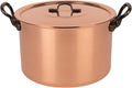 Cuisine Romefort | Tinned copper soup pot with higher walls, 6.3 qt | traditional stockpot made of solid copper with cast iron handles and copper lid | stewpot from France ideal for soups and stews