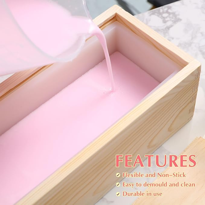 Large Rectangular Soap Mold Silicone Liner for 5 lb Wood Mold DIY Handmade Rectangle Loaf Mould