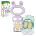 Haakaa Baby Fruit Food Feeder & Mini Freezer Nibble Tray Combo, Breastmilk Popsicle Molds for Baby Cooling Relief, BPA Free Silicone Feeder for Safe Infant Self Feeding, 4 Month+ (Lavender)