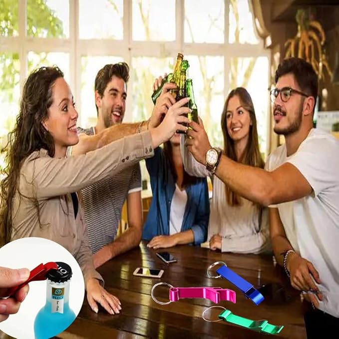 36 Pieces Colored Aluminum Bottle Opener,Soda Beverage Beer Bottle Opener Keychain,Bottle Openers Aluminum Beer Bottle Opener Claw Beverage Keychain Ring for Kitchen/Wedding/Bar/Party