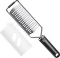 Coarse Grater for Cheese & Vegetables - Non-Slip Grip | Dishwasher Safe Stainless Steel (Black)