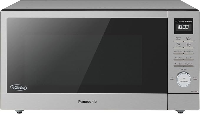 Panasonic NN-SD78LS 1.6 cu.ft Cyclonic Inverter Countertop Microwave Oven 1250Watt Power with Genius Sensor Cooking, cft, 19.44"D x 21.88"W x 11.94"H,Stainless Steel