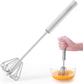 Newness Whizzy Whisk, Stainless Steel Semi Automatic Whisk Blender for Home -Versatile Tool for Egg Beater, Milk Frother, Hand Push Wisk - Kitchen Utensil for Blending, Whisking, Beating & Stirring