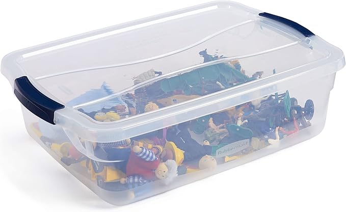Rubbermaid Cleverstore 16 Qt Clear Storage Bins with Lids, 6-Pack, Stackable, BPA-Free, Made in USA