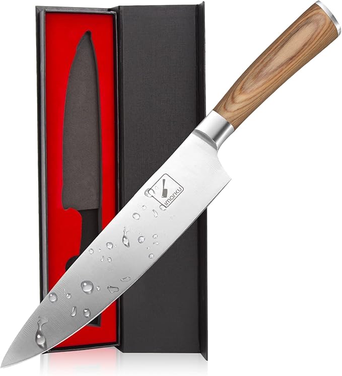 imarku Chef Knife - Pro Kitchen Knife 8 Inch Chef's Knives Japanese SUS440A Stainless Steel Sharp Paring Knife with Ergonomic Handle, Golden handle, Christmas and Thanksgiving Gifts for Men and Women