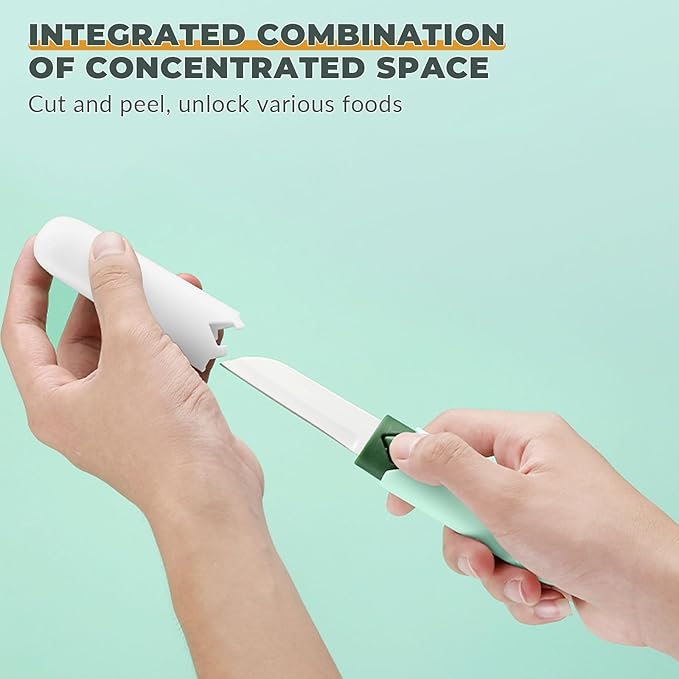 Generic 2 in 1 Stainless Steel Fruit & Vegetable Peeler; Apple & Pear Peeler, Kitchen Peeler (Green, White)