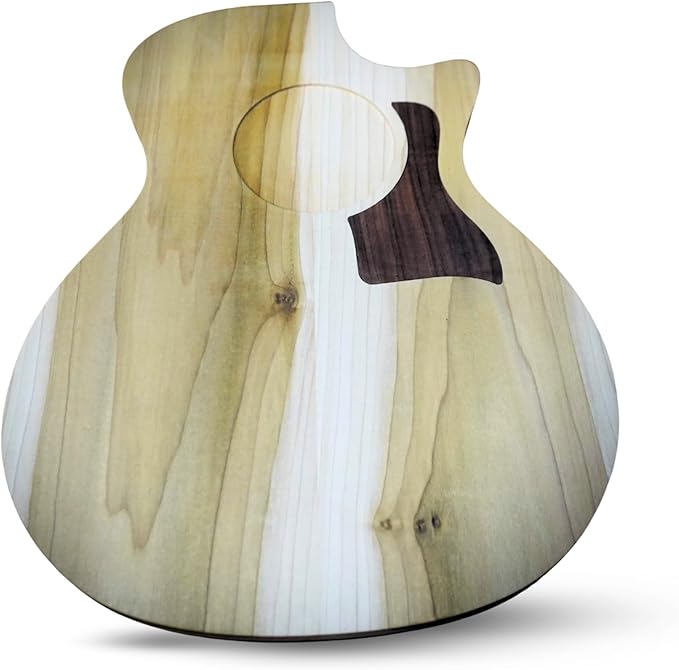 Guitar Shaped Cutting Board, Poplar and Black Walnut Wood, 14 x 18 x 3/4 inches, Handmade in Texas