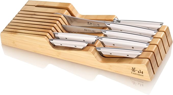 Cangshan HELENA Series German Steel Forged BBQ Knife Set (White, 8-Piece In-Drawer Set)