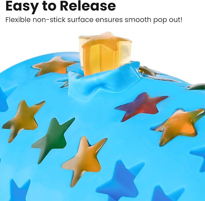 JOERSH Star Candy Molds Silicone Molds for Hard Candy, Gummy, Caramels, Chocolate, Ganache, Ice Cubes, 240 Cavity