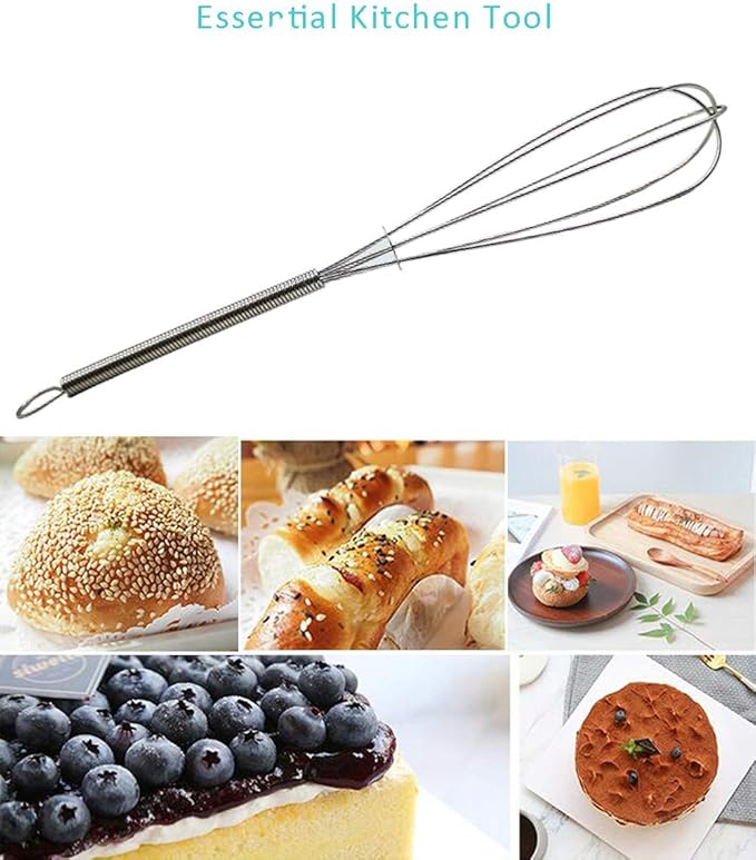 CHuangQi 5 Inch Endurance Stainless Steel Mini Whisk/Egg Beater, Set of 12