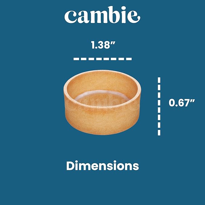 Cambie Sweet Round Mini Tart Shells, 1.38" Diameter, French Style Tart Shells with White Chocolate Coating (Pack of 96)
