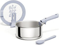 CAROTE 3QT Stainless Steel Sauce Pan with Stand-Up Lid, Nonstick Stainless Steel Pot with Detachable Handle, Non Toxic Kitchen Saucepan, Induction Kitchen Cookware, Oven Safe to 600°F