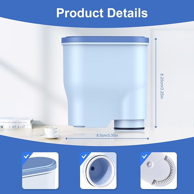 8-Pack Water Filter for Philips Saeco AquaClean CA6903 – Anti-Lime Scale Replacement Filters for Fully Automatic Coffee Machines