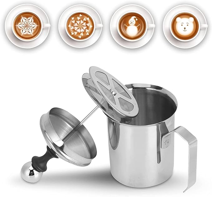 Milk Frother, Manual Frother 27oz/800ml Milk Frothing Pitchers Stainless Steel Coffee Milk Foamer Milk Creamer Frother Latte Cappuccino Foam Pitcher Manual Milk Creamer With Handle
