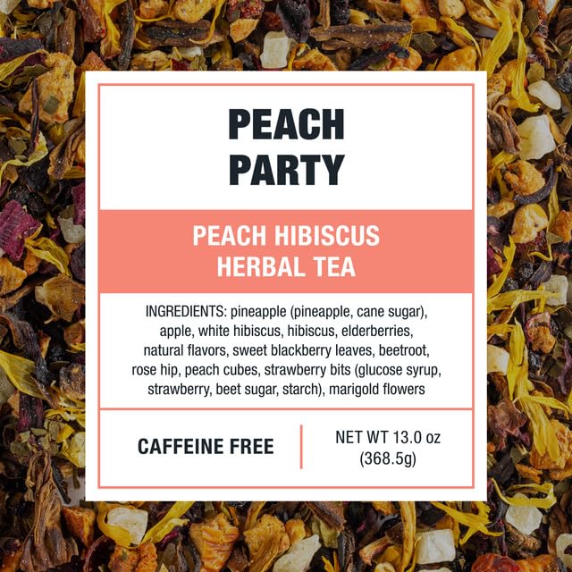 Tiesta Tea - Peach Party Cold Brew, Peach Hibiscus Herbal Tea, Premium Loose Leaf Blend, Non Caffeinated Cold Brew Packets, Makes 64 oz of Pitcher Per Bag (Pack of 10)