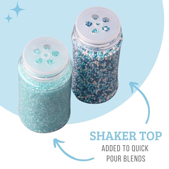 Sweets Indeed Winter Sprinkle 4-Pack – 10.90 oz | Blue Sugar Crystals, Shimmer Snowflakes, Winter Jimmies & Nonpareils | Frozen-Inspired Christmas & Holiday Baking Decorations