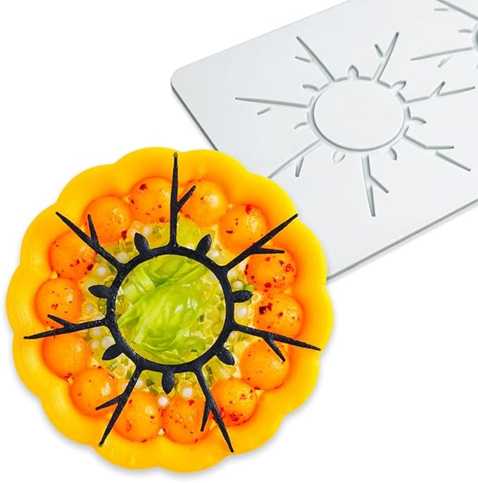 Hollow Leaf Silicone Mold Chocolate Candy 3D Hollow Leaf Candy Mold Food Cooking Meals Decorations Fondant Mold Polymer Clay Molds (Sun S_10.08x4.12x0.12inch)