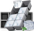 Large Ice Cube Molds, FURNSII 2 Pack Silicone Large Square Ice Cube Trays with Lids BPA Free, Easy-Release & Stackable 1.8'' Big Ice Cube Tray for Freezer Cocktail Whiskey Coffee