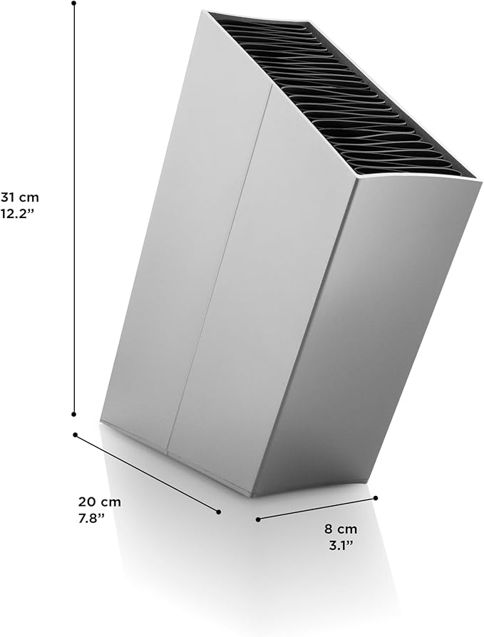 EVA SOLO | Angled Aluminum Knife Stand | Holds up to 20 knives (Sold Separatly) | Easy to Clean | Danish Design, Functionality & Quality | Silver