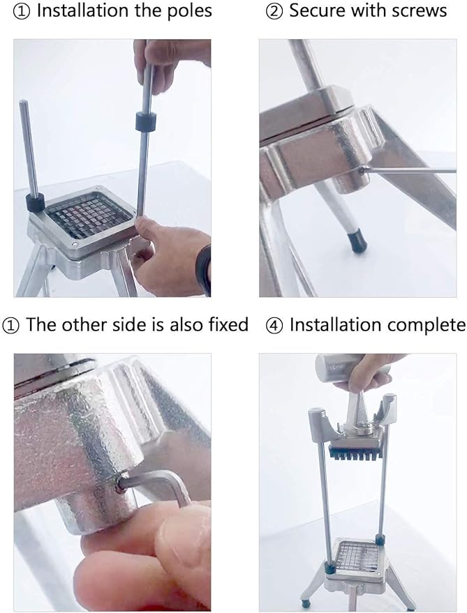 Commercial Vegetable Dicer, 1/2" +1/4" +3/8" Stainless Steel Blade, Quick Chopper Machine Easy for Onion Tomato Pepper Potato