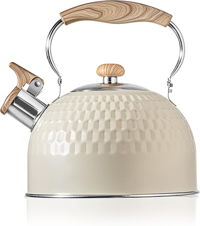 Stovetop Tea Kettle - 2.1 Quart Whistling Tea Pot for Stove Top, Premium Stainless Steel Teapot for All Stovetops | Elegant Design & Heat-Resistant Handle