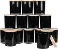 10 OZ Thick Candle Jars for Making Candles 15 Pcs, Empty Jars with Wood Lids for Candle Making, Sample Container, Black