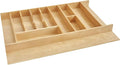 Rev-A-Shelf Trim-to-Fit Silverware Drawer Organizer For Kitchen Utensils, Cutlery Cabinet Storage Divider Insert, 33" x 22", Maple Wood, 4WUTCT-36SH-1
